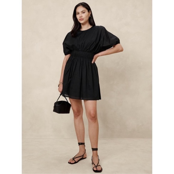 Banana Republic Dresses & Skirts - Banana republic Mini Dress Womens Medium Voile Short Sleeve Black Dolman O